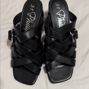 3.1 Phillip Lim Black Strappy Sandals